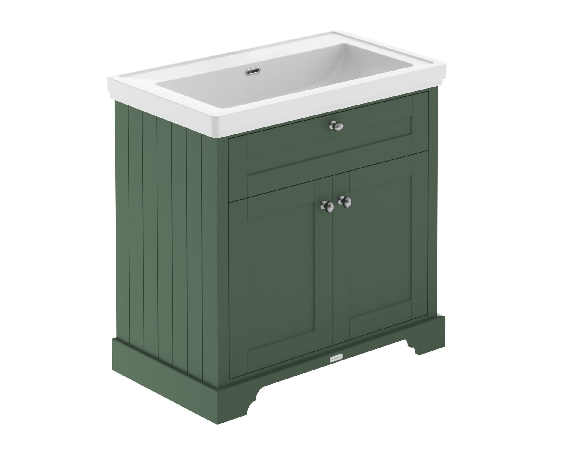 Hudson Reed Old London 800mm 2 - door Vanity & Classic Basin 0th Trad Hunter Green MDF Vinyl Smooth Matt 875x830x471mm - JJ Building Materials