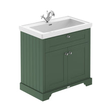 Hudson Reed Old London 800mm 2-door Vanity & Classic Basin 1th Trad Hunter Green MDF Vinyl Smooth Matt 875x830x471mm - JJ Building Materials