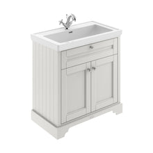 Hudson Reed Old London 800mm 2-door Vanity & Classic Basin 1th Trad Timeless Sand MDF Vinyl Textured Woodgrain 875x830x471mm - JJ Building Materials