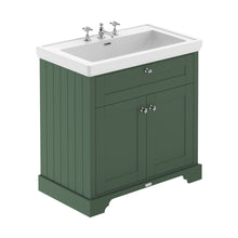 Hudson Reed Old London 800mm 2-door Vanity & Classic Basin 3th Trad Hunter Green MDF Vinyl Smooth Matt 875x830x471mm - JJ Building Materials