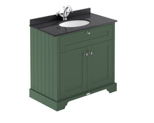Hudson Reed Old London 800mm Cabinet & Marble Top (1th) Trad Hunter Green MDF Vinyl Smooth Matt 886x820x470mm - LOF827 - JJ Building Materials