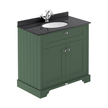 Hudson Reed Old London 800mm Cabinet & Marble Top (1th) Trad Hunter Green MDF Vinyl Smooth Matt 886x820x470mm - LOF827 - JJ Building Materials
