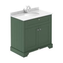 Hudson Reed Old London 800mm Cabinet & Marble Top (1th) Trad Hunter Green MDF Vinyl Smooth Matt 886x820x470mm - LOF828 - JJ Building Materials