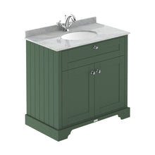 Hudson Reed Old London 800mm Cabinet & Marble Top (1th) Trad Hunter Green MDF Vinyl Smooth Matt 886x820x470mm - LOF829 - JJ Building Materials