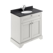 Hudson Reed Old London 800mm Cabinet & Marble Top (1th) Trad Timeless Sand MDF Vinyl Textured Woodgrain 886x820x470mm - LOF427 - JJ Building Materials