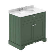 Hudson Reed Old London 800mm Cabinet & Marble Top (3th) Trad Hunter Green MDF Vinyl Smooth Matt 886x820x470mm - LOF831 - JJ Building Materials