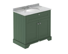Hudson Reed Old London 800mm Cabinet & Marble Top (3th) Trad Hunter Green MDF Vinyl Smooth Matt 886x820x470mm - LOF832 - JJ Building Materials