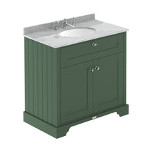 Hudson Reed Old London 800mm Cabinet & Marble Top (3th) Trad Hunter Green MDF Vinyl Smooth Matt 886x820x470mm - LOF832 - JJ Building Materials