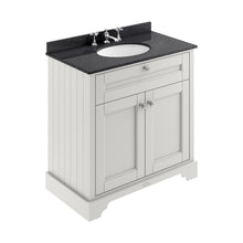 Hudson Reed Old London 800mm Cabinet & Marble Top (3th) Trad Timeless Sand MDF Vinyl Textured Woodgrain 886x820x470mm - LOF430 - JJ Building Materials