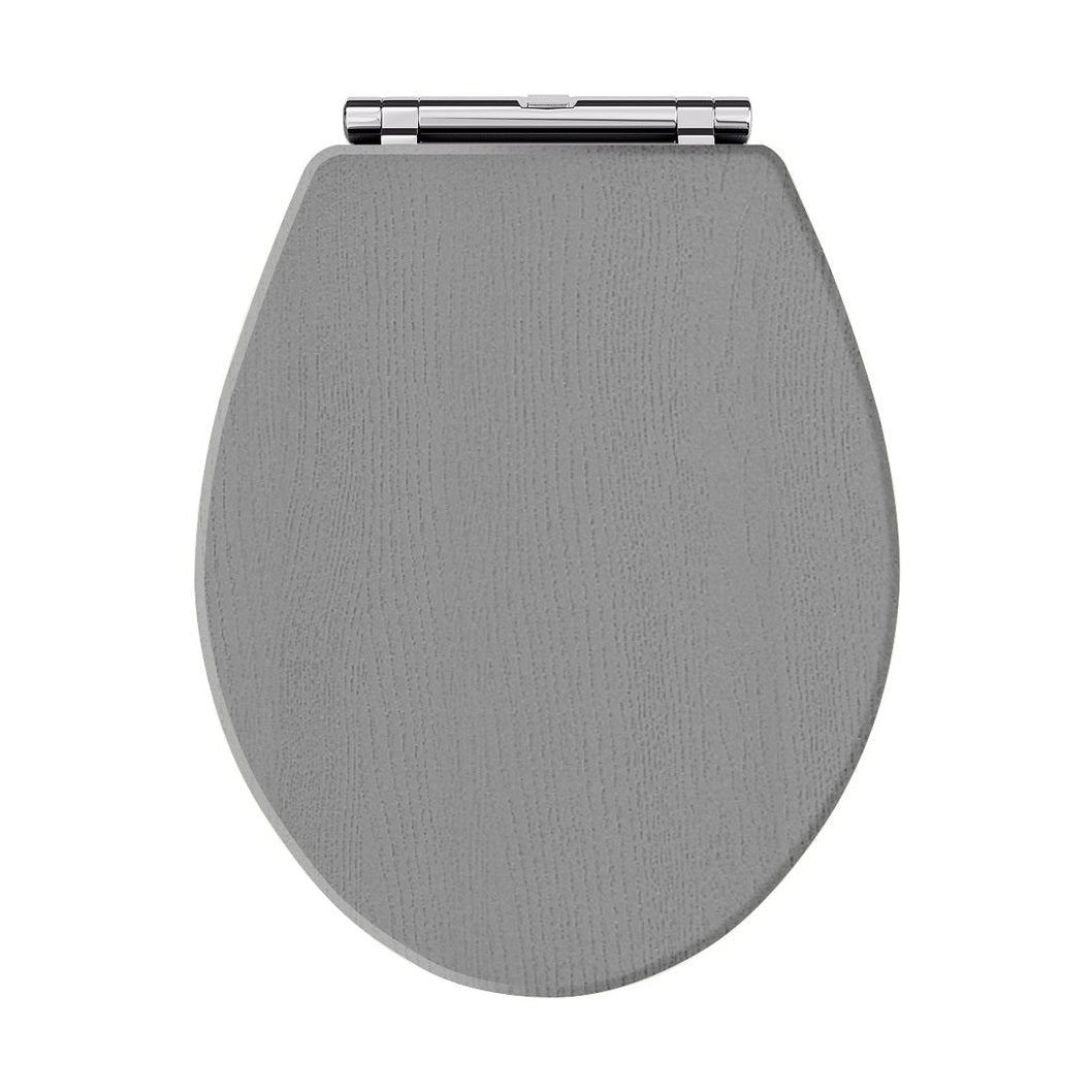 Hudson Reed Old London Carlton Toilet Seat Trad Storm Grey MDF Vinyl,zinc Alloy 60x350x451mm - JJ Building Materials