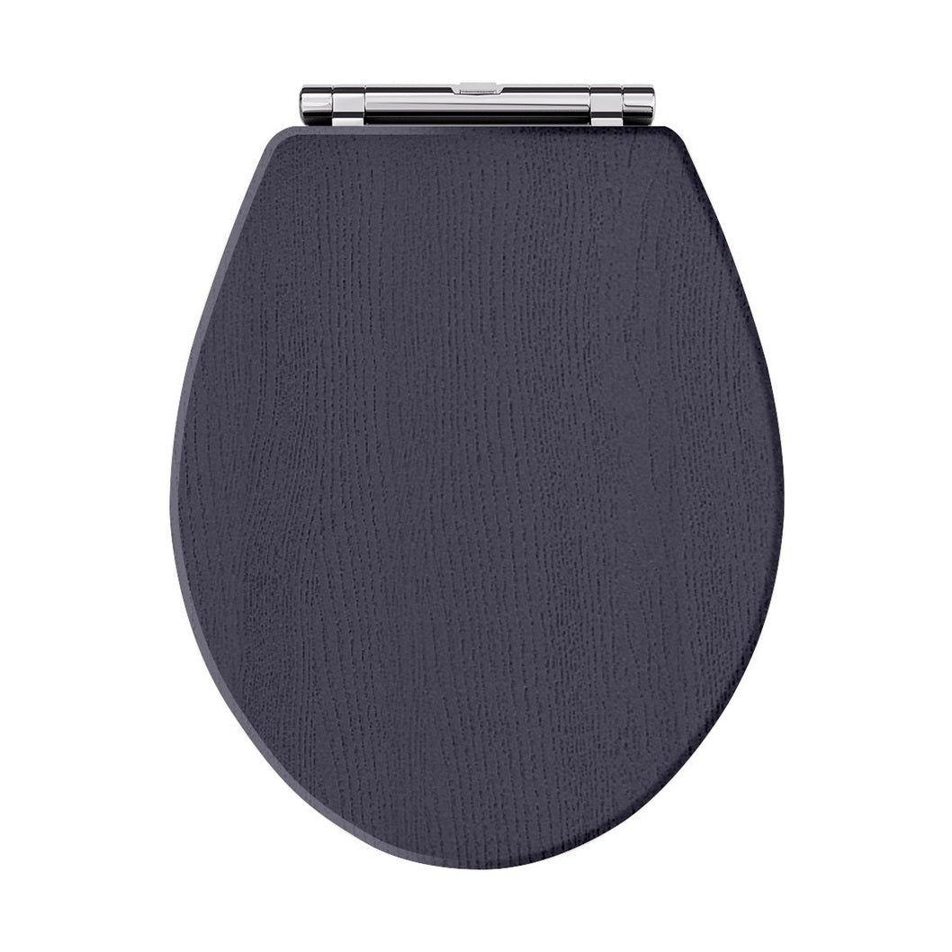 Hudson Reed Old London Carlton Toilet Seat Trad Twilight Blue MDF Vinyl,zinc Alloy 60x350x451mm - JJ Building Materials