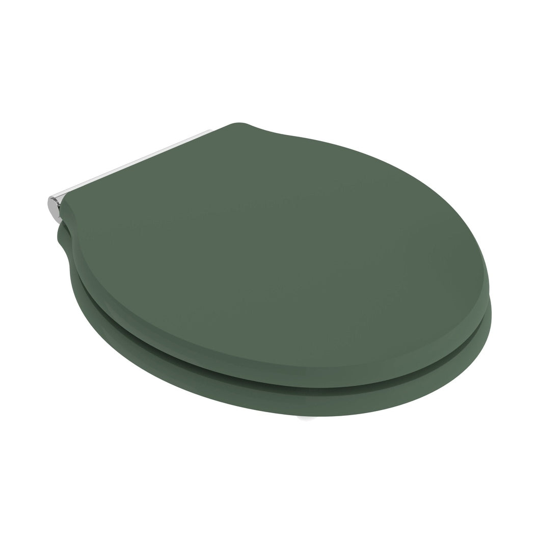 Hudson Reed Old London Ryther Toilet Seat Trad Hunter Green MDF Vinyl,zinc Alloy 60x373x460mm - JJ Building Materials