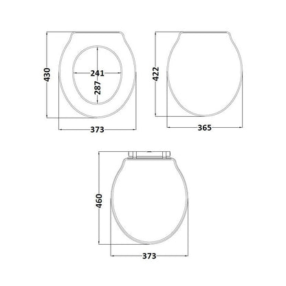 Hudson Reed Old London Ryther Toilet Seat Trad Twilight Blue MDF Vinyl,zinc Alloy 60x373x460mm - JJ Building Materials