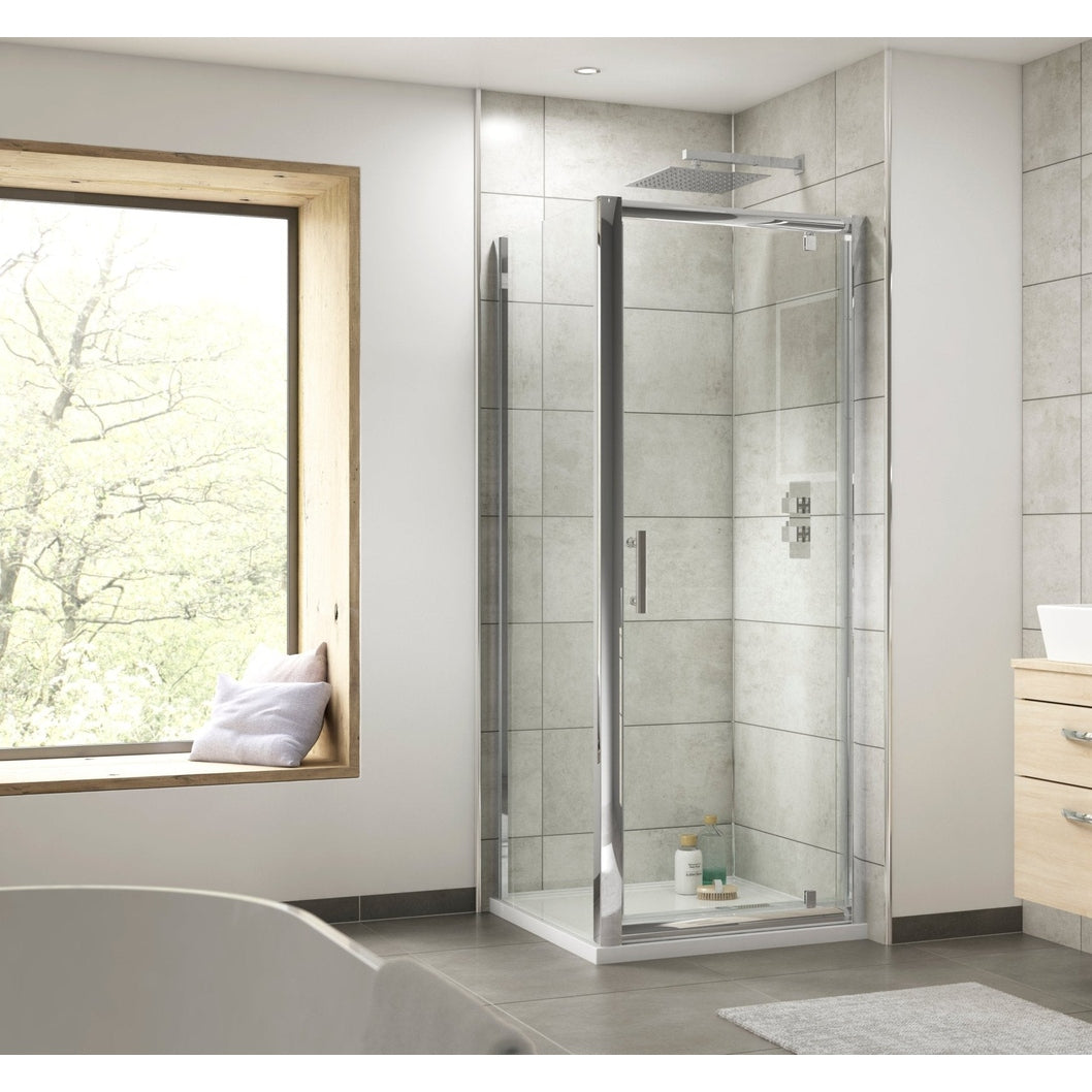 Hudson Reed Pacific 1000mm Side Panel Contemp Chrome Aluminium 1850x990x31mm - JJ Building Materials