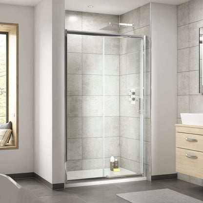 Hudson Reed Pacific 1000mm Single Sliding Door Contemp Chrome Aluminium,metal 1850x990x44mm - AQSL10 - JJ Building Materials