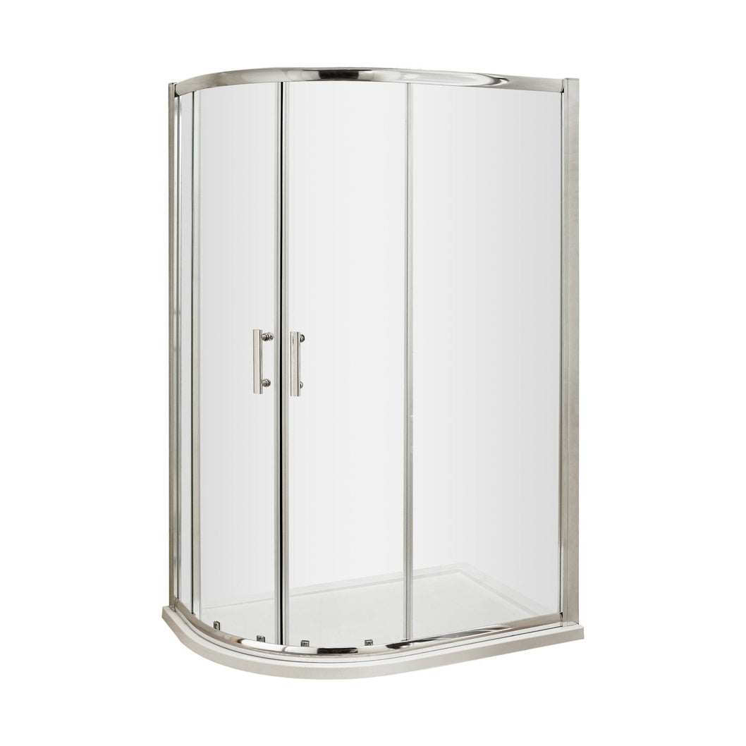 Hudson Reed Pacific 1200 X 800mm Offset Quadrant Contemp Chrome Aluminium,metal 1850x1180x780mm - AQU128 - JJ Building Materials