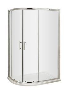 Hudson Reed Pacific 1200 X 800mm Offset Quadrant Contemp Chrome Aluminium,metal 1850x1180x780mm - AQU128 - JJ Building Materials