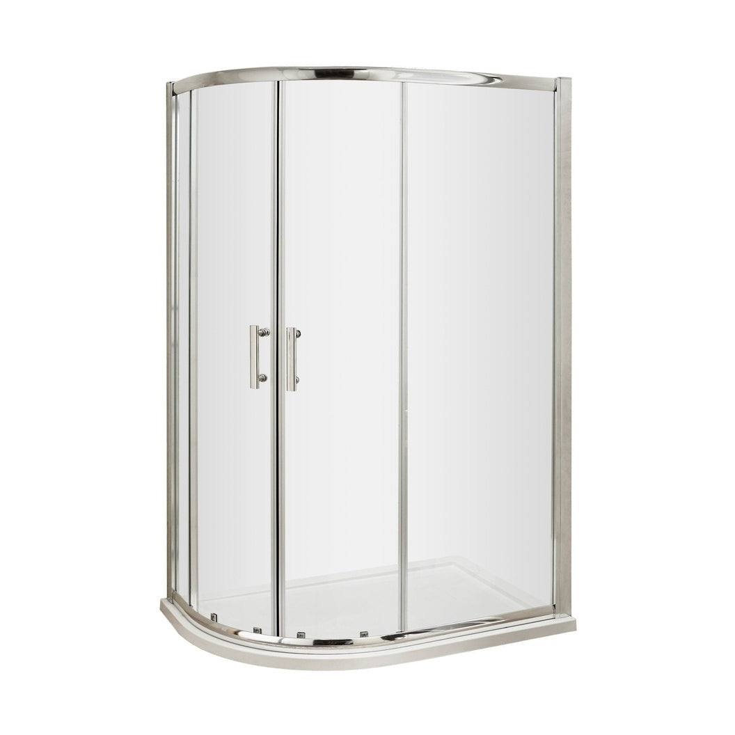 Hudson Reed Pacific 1200 X 800mm Offset Quadrant Contemp Chrome Aluminium,metal 1850x1180x780mm - AQU128 - JJ Building Materials