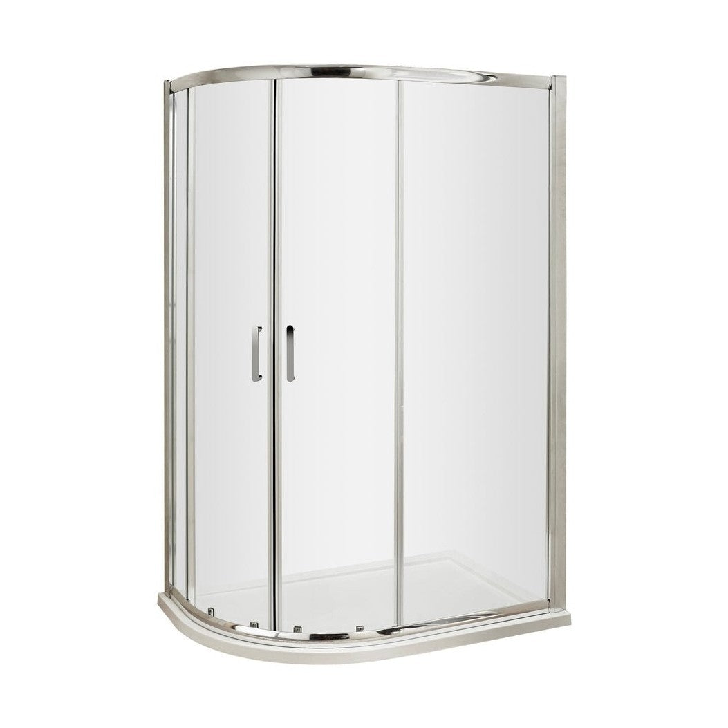 Hudson Reed Pacific 1200 X 800mm Offset Quadrant Contemp Chrome Aluminium,metal 1850x1180x780mm - AQU128H3 - JJ Building Materials