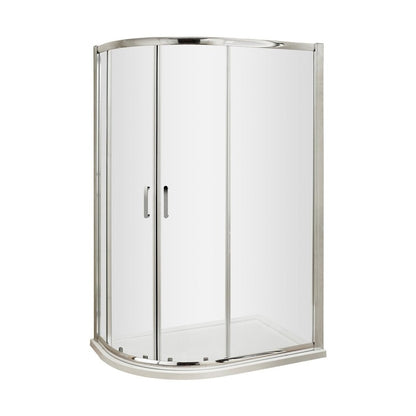 Hudson Reed Pacific 1200 X 800mm Offset Quadrant Contemp Chrome Aluminium,metal 1850x1180x780mm - AQU128H3 - JJ Building Materials
