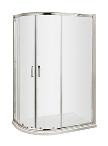 Hudson Reed Pacific 1200 X 800mm Offset Quadrant Contemp Chrome Aluminium,metal 1850x1180x780mm - AQU128H3 - JJ Building Materials