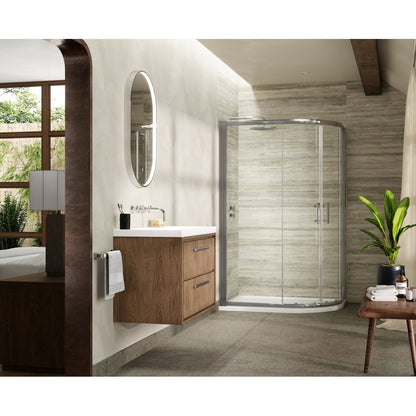 Hudson Reed Pacific 1200 X 900mm Offset Quadrant Contemp Chrome Aluminium,metal 1850x1180x880mm - AQU129 - JJ Building Materials