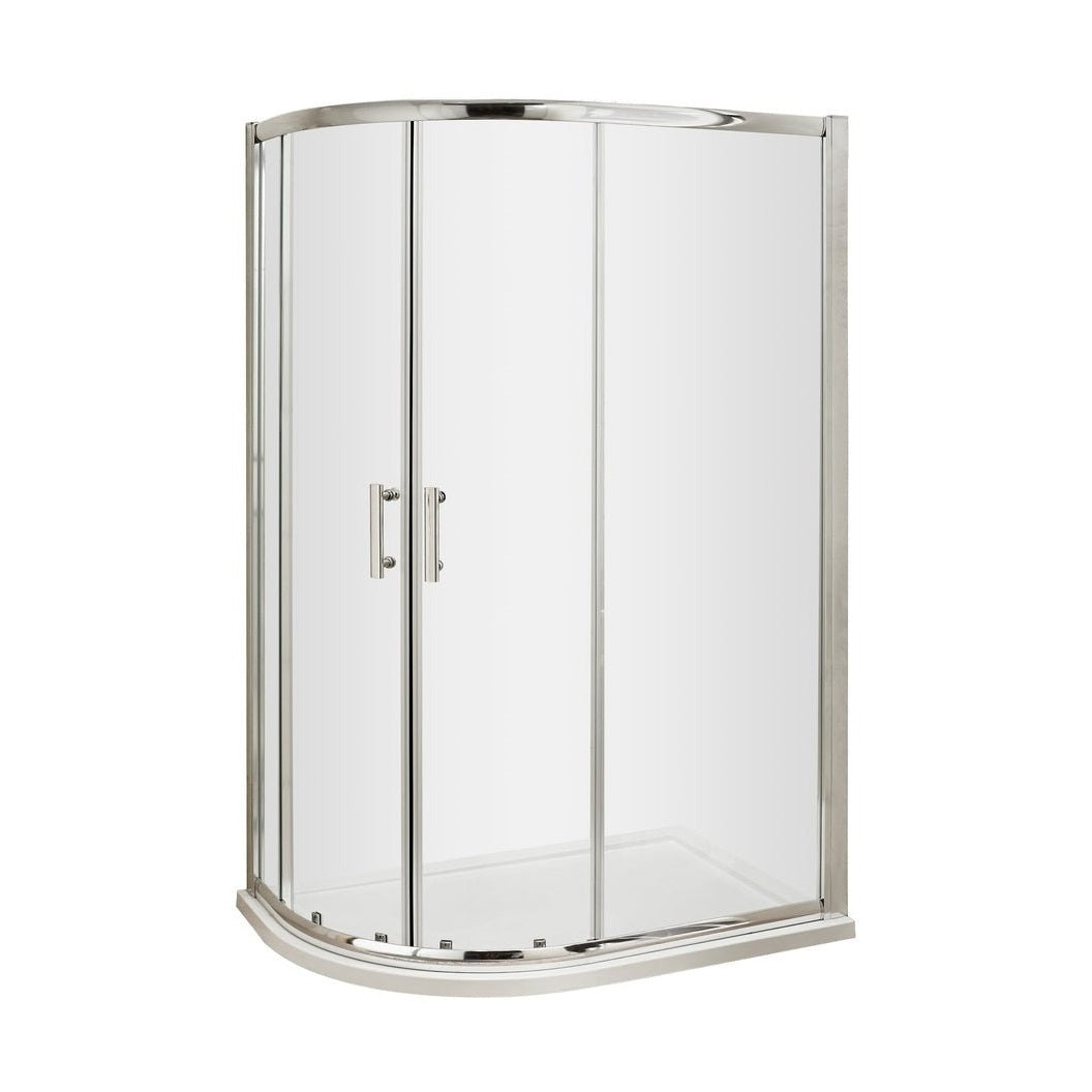 Hudson Reed Pacific 1200 X 900mm Offset Quadrant Contemp Chrome Aluminium,metal 1850x1180x880mm - AQU129 - JJ Building Materials
