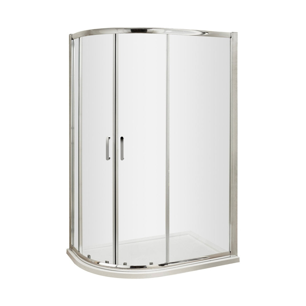 Hudson Reed Pacific 1200 X 900mm Offset Quadrant Contemp Chrome Aluminium,metal 1850x1180x880mm - AQU129H3 - JJ Building Materials