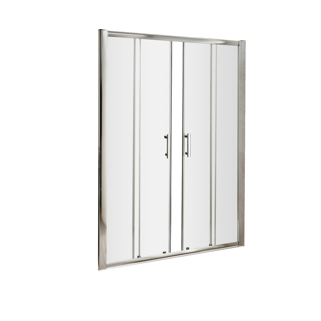 Hudson Reed Pacific 1400mm Double Sliding Door Contemp Chrome Aluminium,metal 1850x1390x44mm - AQSLD14 - JJ Building Materials