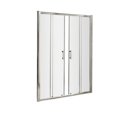 Hudson Reed Pacific 1400mm Double Sliding Door Contemp Chrome Aluminium,metal 1850x1390x44mm - AQSLD14 - JJ Building Materials