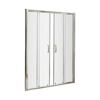 Hudson Reed Pacific 1400mm Double Sliding Door Contemp Chrome Aluminium,metal 1850x1390x44mm - AQSLD14H3 - JJ Building Materials