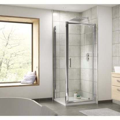 Hudson Reed Pacific 700mm Side Panel Contemp Chrome Aluminium 1850x690x31mm - JJ Building Materials