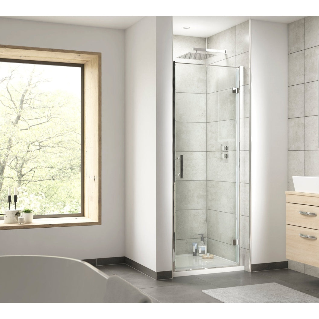 Hudson Reed Pacific 760mm Hinged Door Contemp Chrome Aluminium,metal 1850x750x44mm - AQHD76 - JJ Building Materials