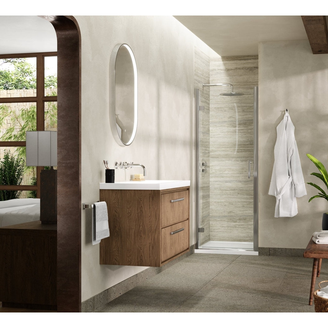 Hudson Reed Pacific 800mm Hinged Door Contemp Chrome Aluminium,metal 1850x790x44mm - AQHD80 - JJ Building Materials