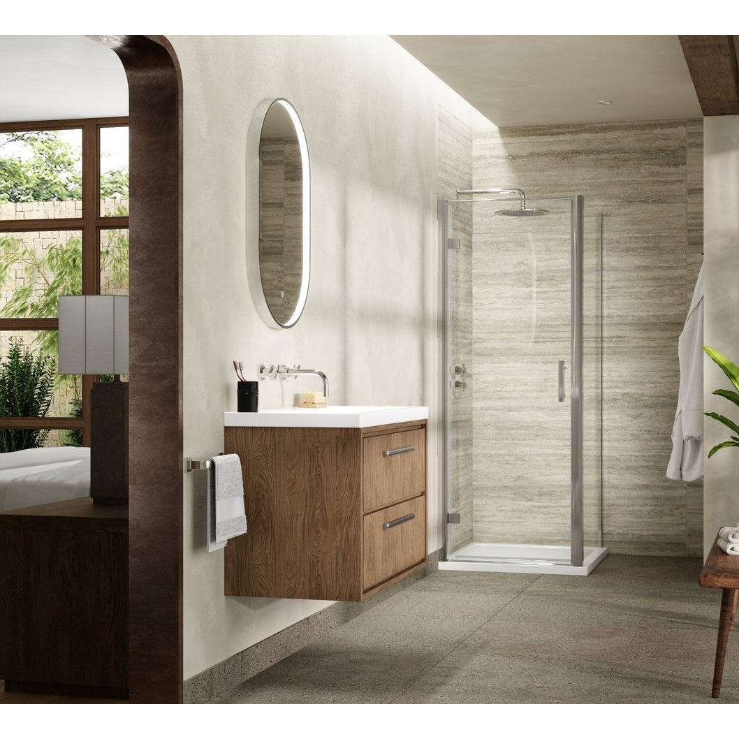 Hudson Reed Pacific 800mm Side Panel Contemp Chrome Aluminium 1850x790x31mm - JJ Building Materials