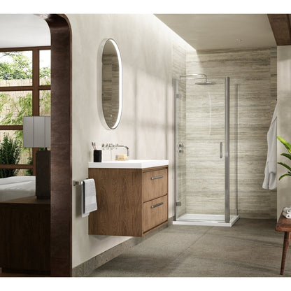 Hudson Reed Pacific 800mm Side Panel Contemp Chrome Aluminium 1850x790x31mm - JJ Building Materials