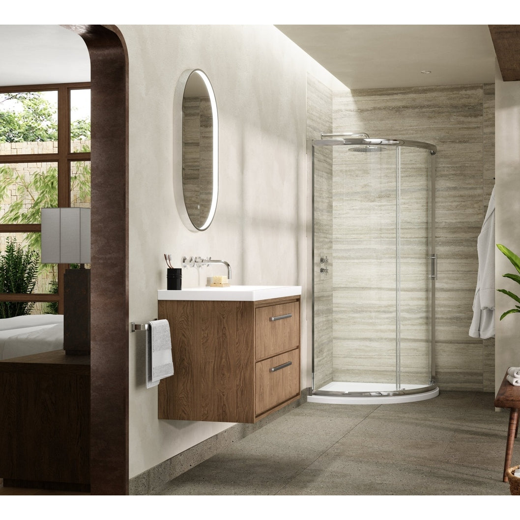 Hudson Reed Pacific 860mm Single Entry Quadrant Contemp Chrome Aluminium,metal 1850x910x910mm - AQSE1 - JJ Building Materials