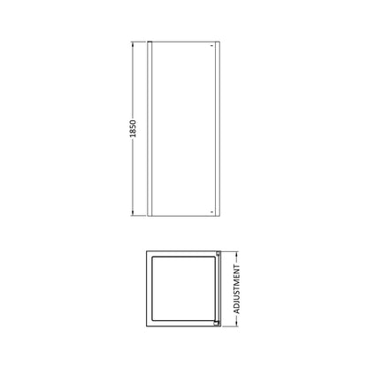 Hudson Reed Pacific 900mm Side Panel Contemp Chrome Aluminium 1850x890x31mm - JJ Building Materials
