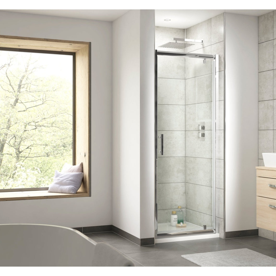 Hudson Reed Pacific 900mm Side Panel Contemp Chrome Aluminium 1850x890x31mm - JJ Building Materials
