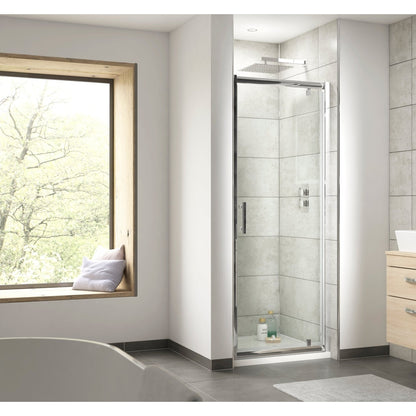 Hudson Reed Pacific 900mm Side Panel Contemp Chrome Aluminium 1850x890x31mm - JJ Building Materials