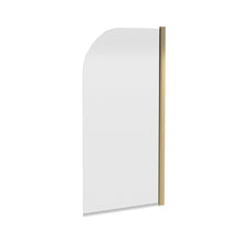 Hudson Reed Pacific Round Bath Screen Contemp Brushed Brass Aluminium 1430x790x24mm - JJ Building Materials