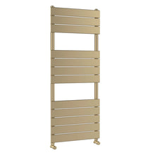 Hudson Reed Piazza Square Flat Towel Radiator 1213x500 Contemp Brushed Brass Steel 1213x500x100mm - JJ Building Materials