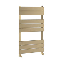 Hudson Reed Piazza Square Flat Towel Radiator 840x500 Contemp Brushed Brass Steel 840x500x30mm - JJ Building Materials
