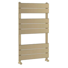 Hudson Reed Piazza Square Flat Towel Radiator 840x500 Contemp Brushed Brass Steel 840x500x30mm - JJ Building Materials