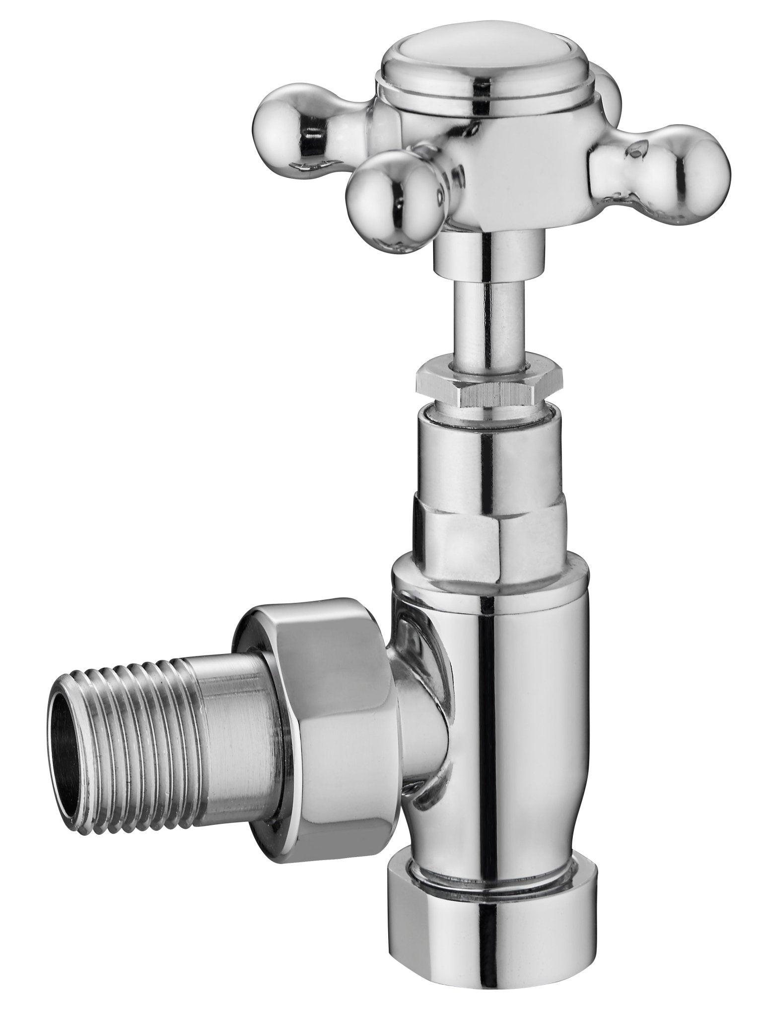 Hudson Reed Radiator Valves Angled Radiator Valve Pack (pairs) Trad Chrome Steel 120x66x66mm - JJ Building Materials