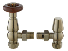 Hudson Reed Radiator Valves Camden Angled Thermostatic Valve Trad Satin Nickel Brass 131x55x97mm - JJ Building Materials