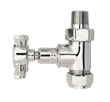 Hudson Reed Radiator Valves Crosshead Straight Radiator Valve Pack (pairs) Trad Chrome Brass 87x45x94mm - JJ Building Materials