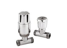 Hudson Reed Radiator Valves Straight Radiator Valve Pack (pairs) Contemp Chrome Brass 97x110x50mm - JJ Building Materials