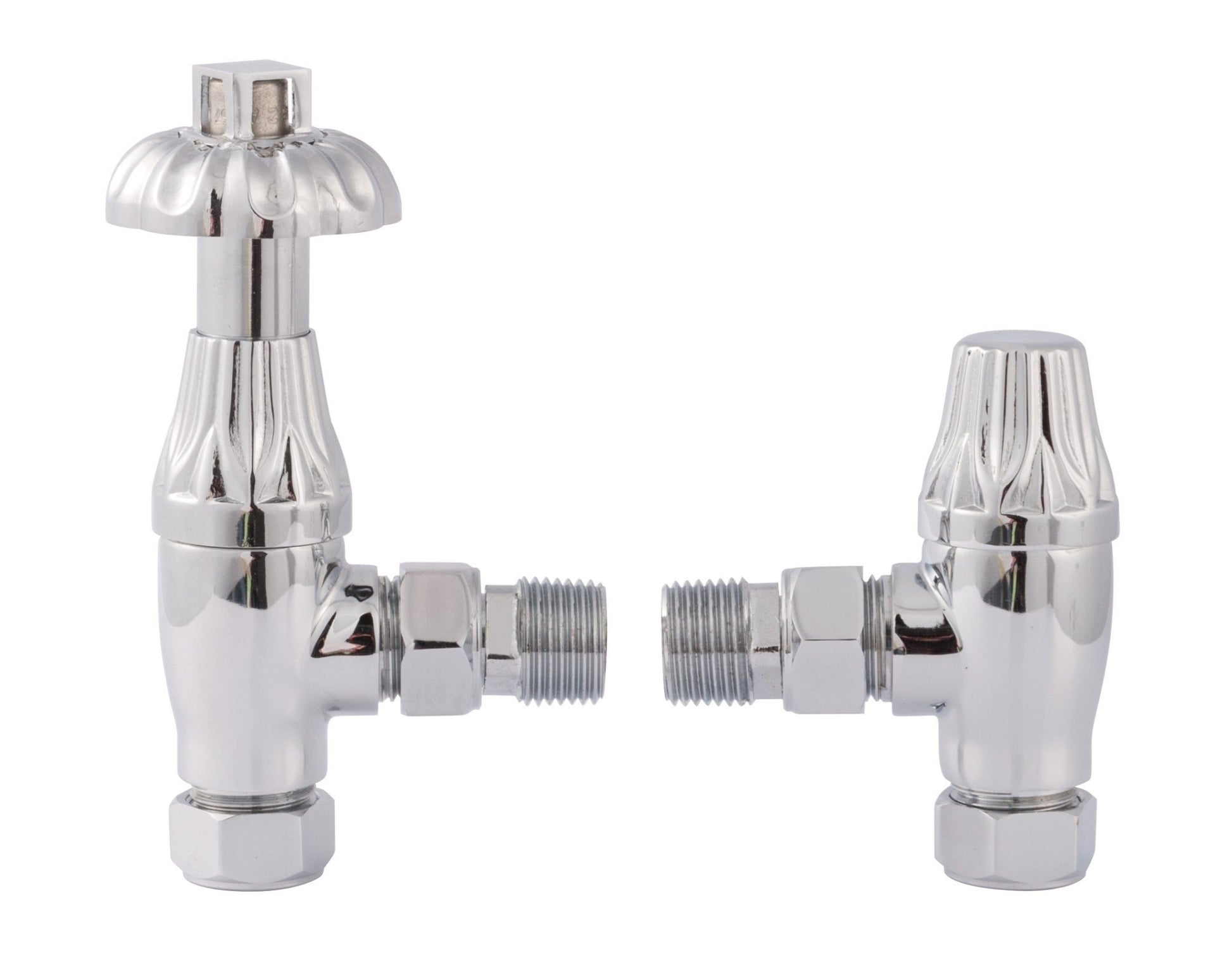 Hudson Reed Radiator Valves Thermostatic Radiator Valve Pack Trad Chrome Steel 136x55x80mm - JJ Building Materials