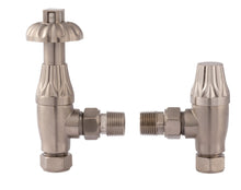 Hudson Reed Radiator Valves Thermostatic Radiator Valve Pack Trad Satin Nickel Steel 136x55x80mm - JJ Building Materials